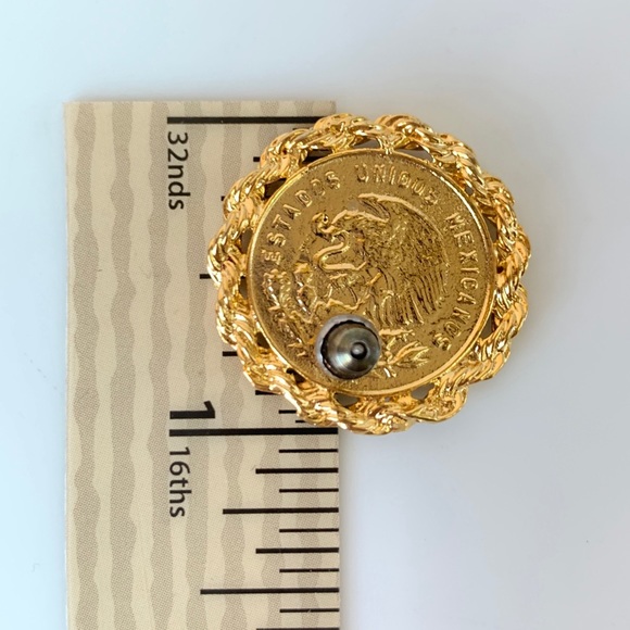 Gold Tone Coin Earrings - Picture 5 of 5